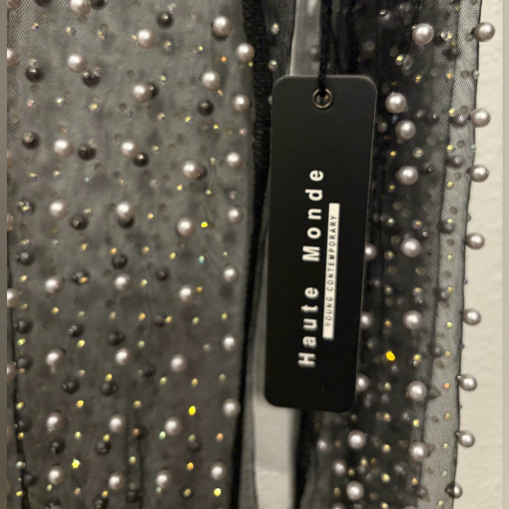 Haute Monde Beaded Long Sleeve Cover Up - Picture 3 of 4